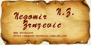 Negomir Zrnzević vizit kartica